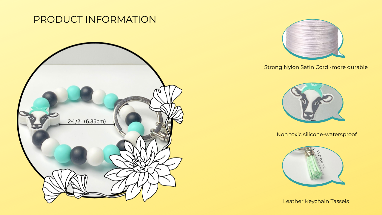 Dairy Cow Head Keychain