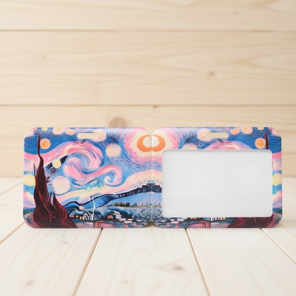 Starry Night ID Badge Holder