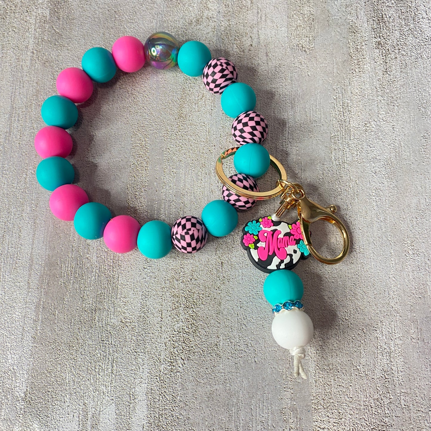 Mama Cow Print Keychain