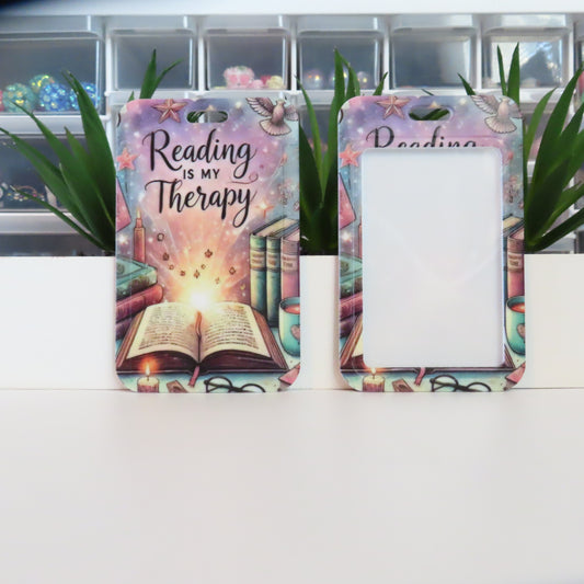 Reading Is My Therapy Aesthetic Badge Holder