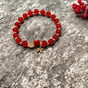 Ruby Radiance Heartfelt Bracelet