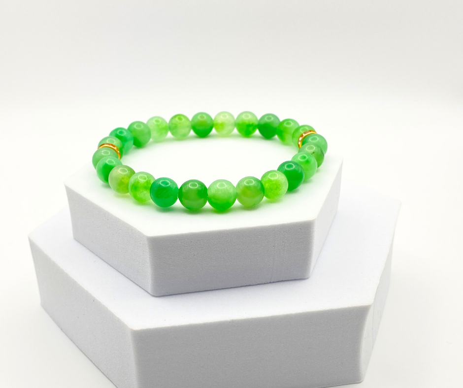 Green Aventurine & Gold Accent Bracelet