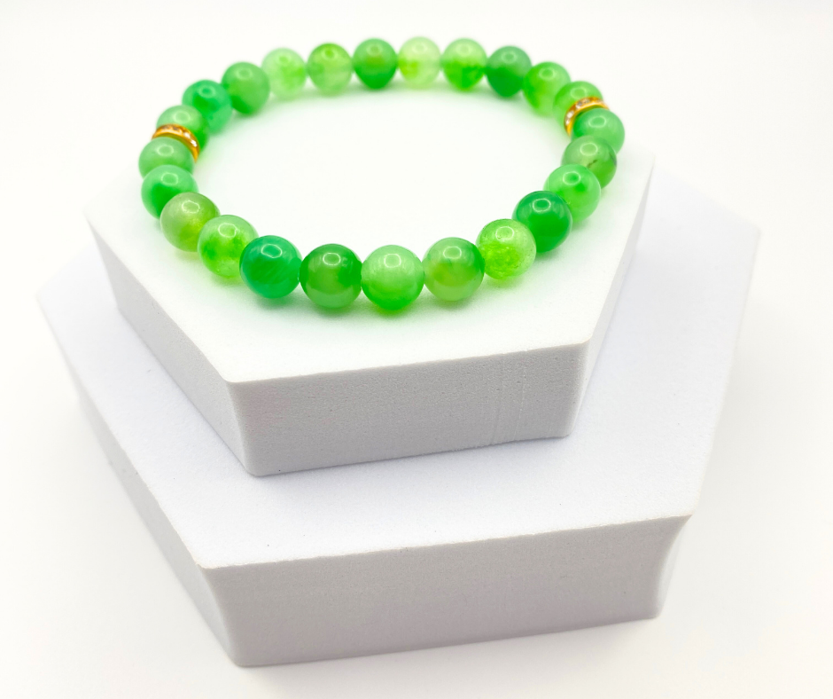 Green Aventurine & Gold Accent Bracelet