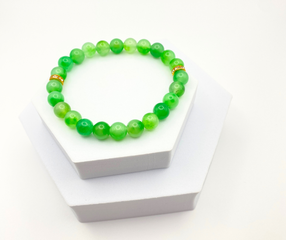 Green Aventurine & Gold Accent Bracelet