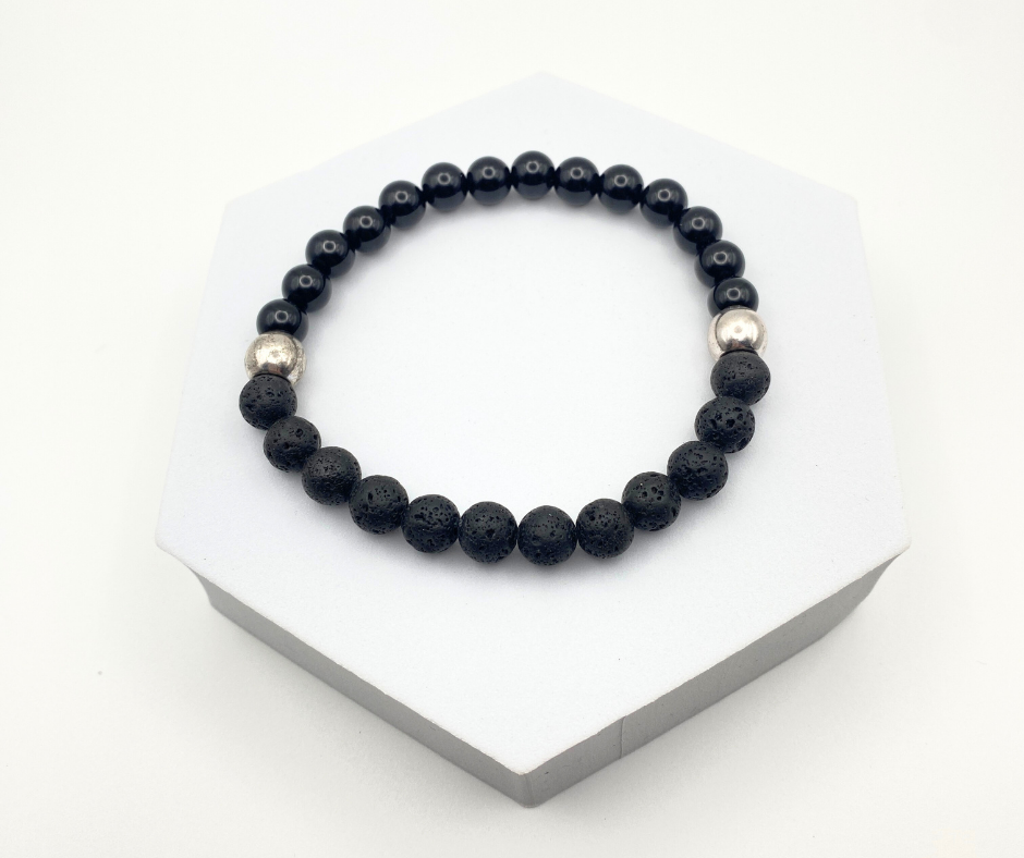 Black Onyx & Lava Stone Diffuser Bracelet