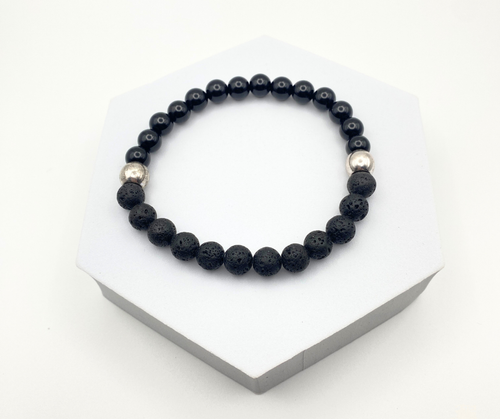 Black Onyx & Lava Stone Diffuser Bracelet