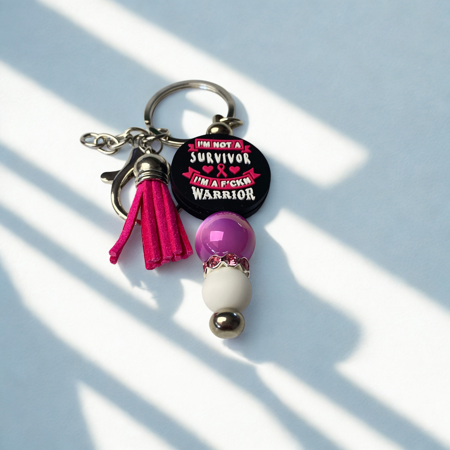 Cancer Awareness Beaded Wristlet/Keychain