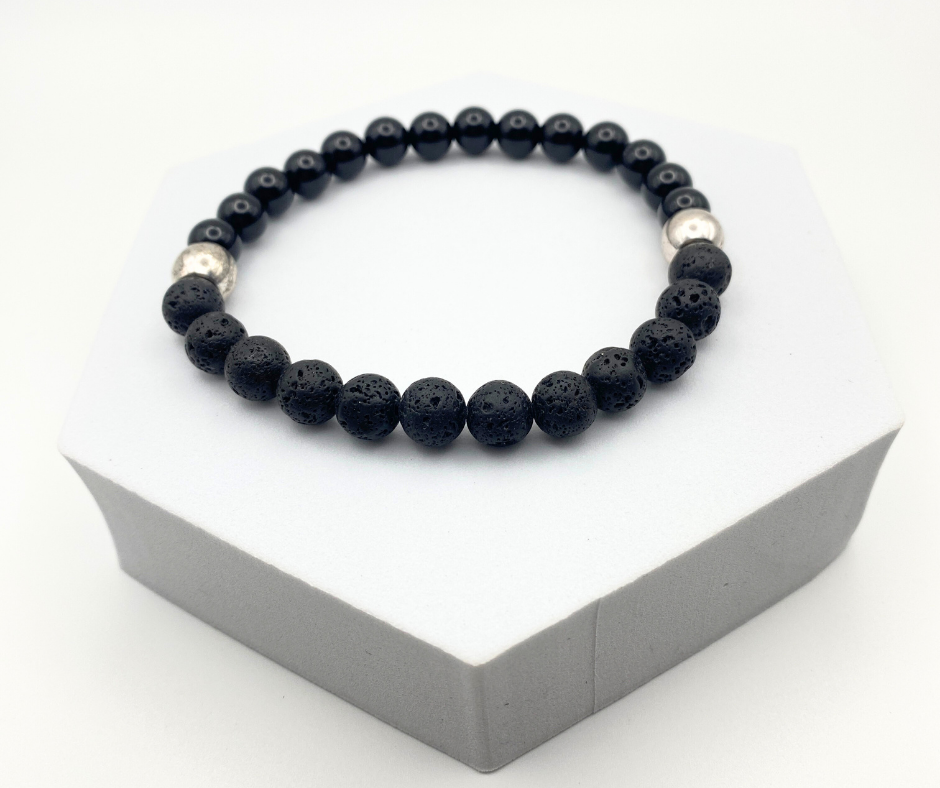 Black Onyx & Lava Stone Diffuser Bracelet