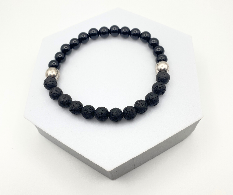 Black Onyx & Lava Stone Diffuser Bracelet