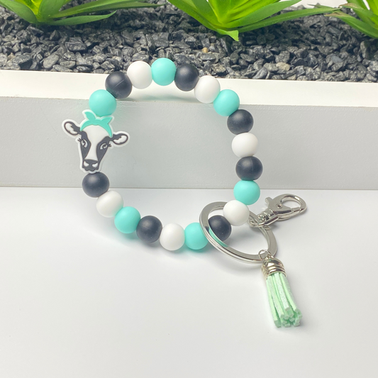 Dairy Cow Head Keychain