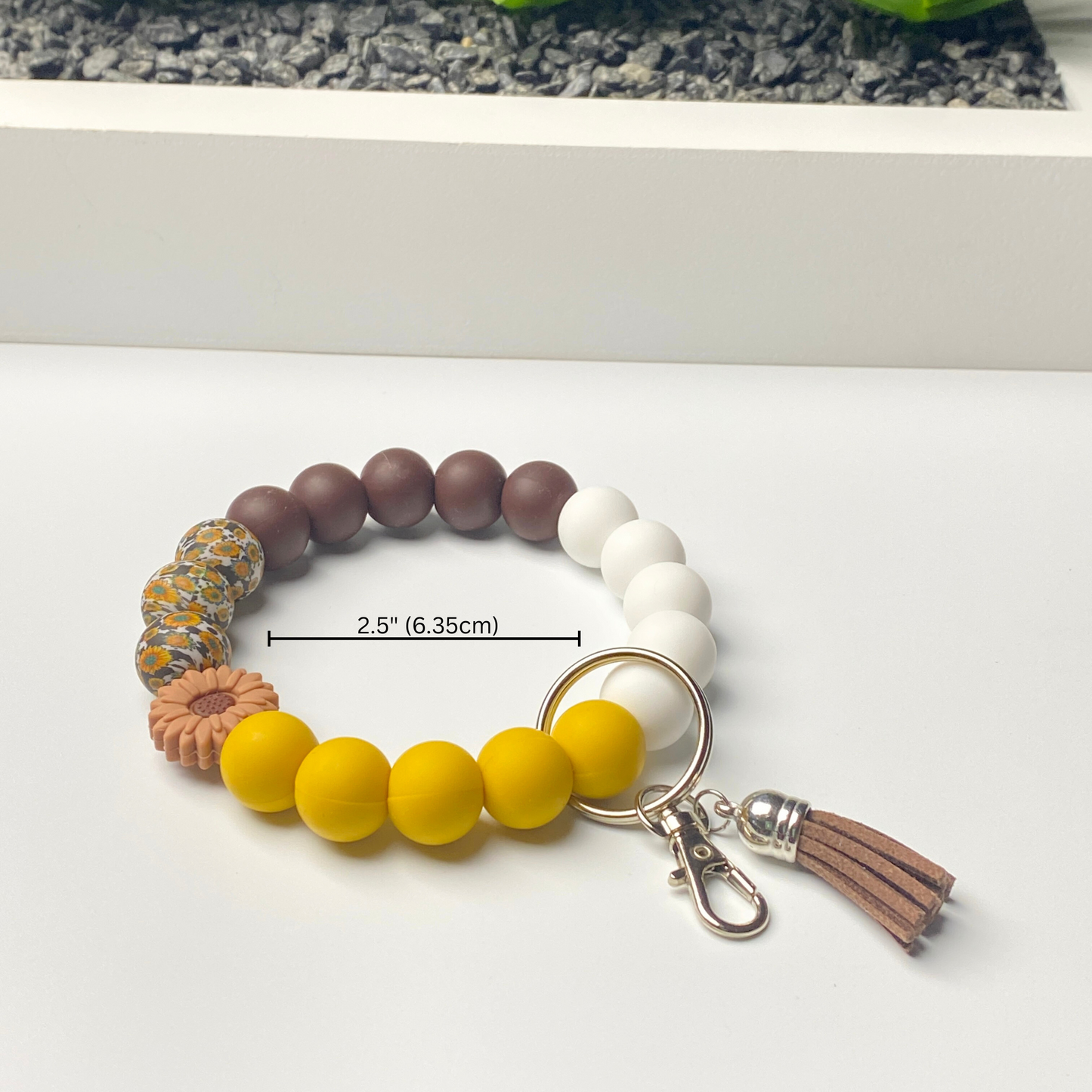 Sunflower Beaded Keychain