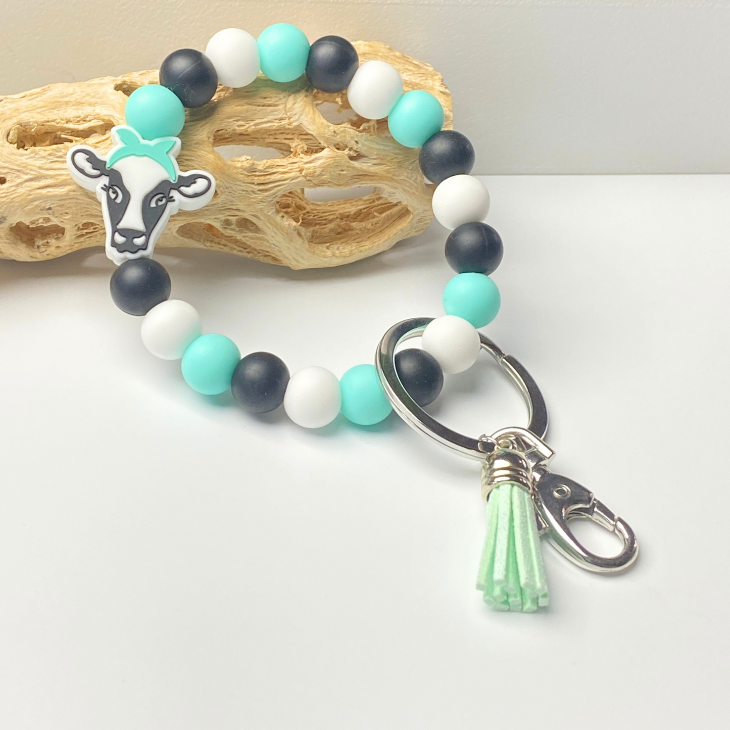 Dairy Cow Head Keychain