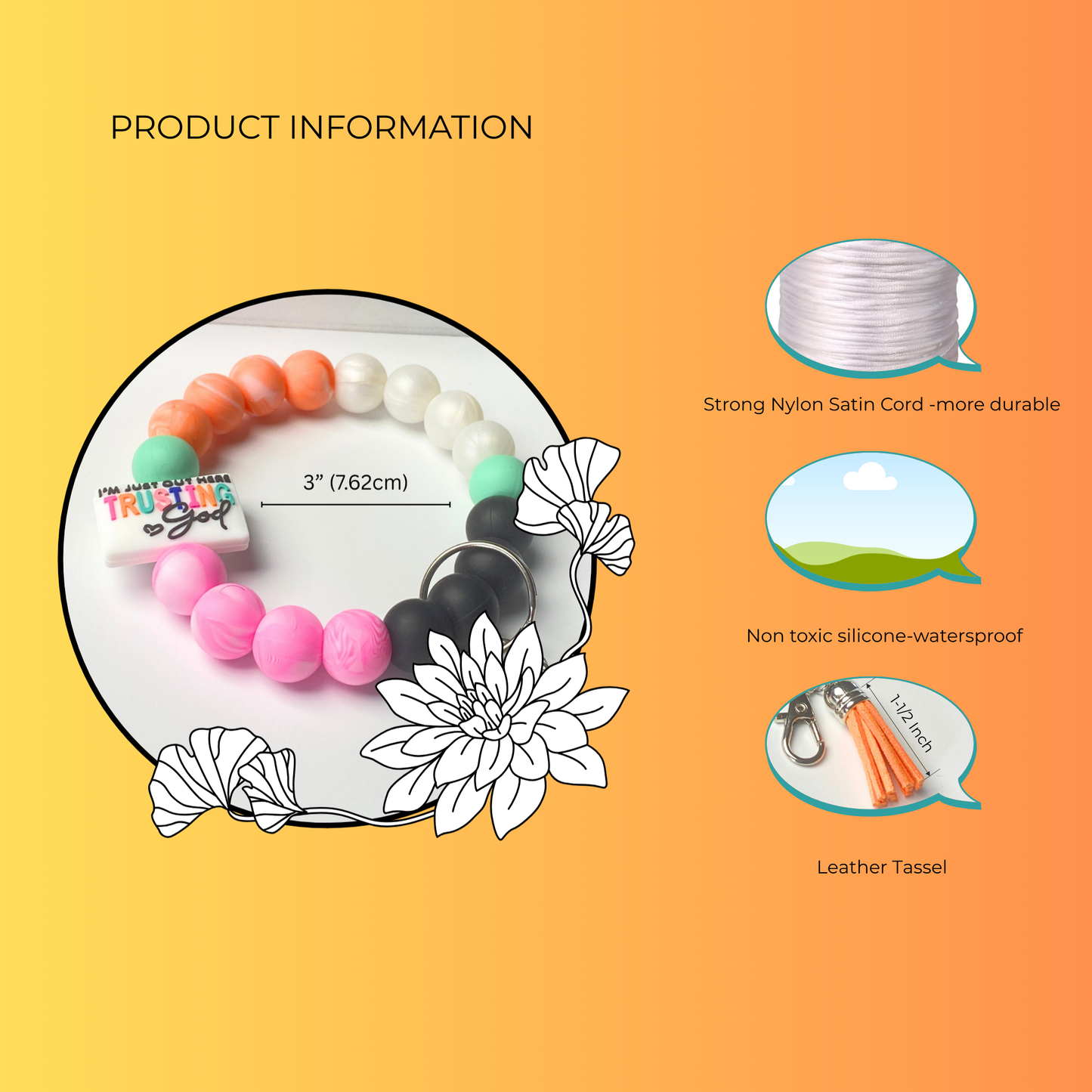 “I’m Just Out Here Trusting God” Keychain