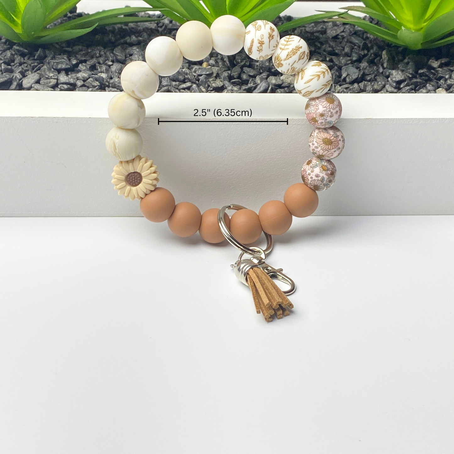 Sunflower Beaded Keychain