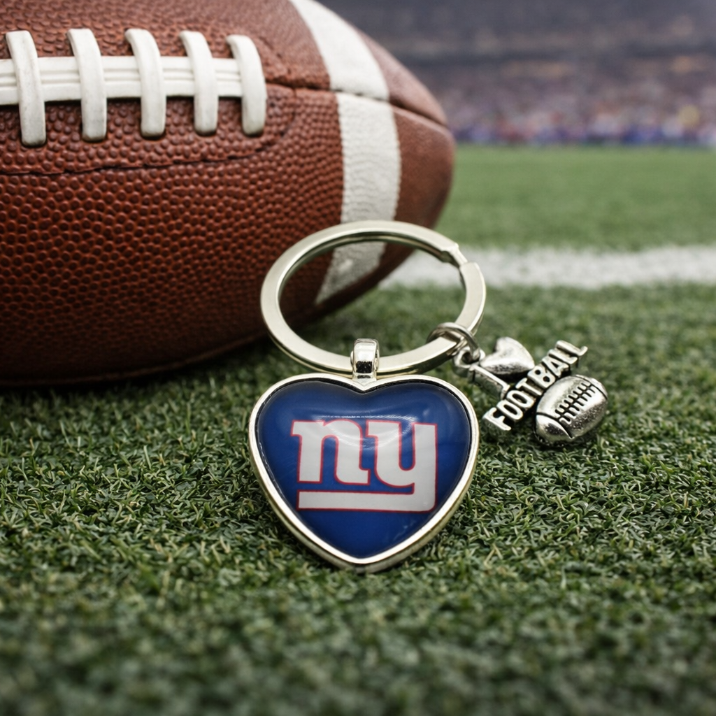 Football Team Keychain with Mini Football Charm