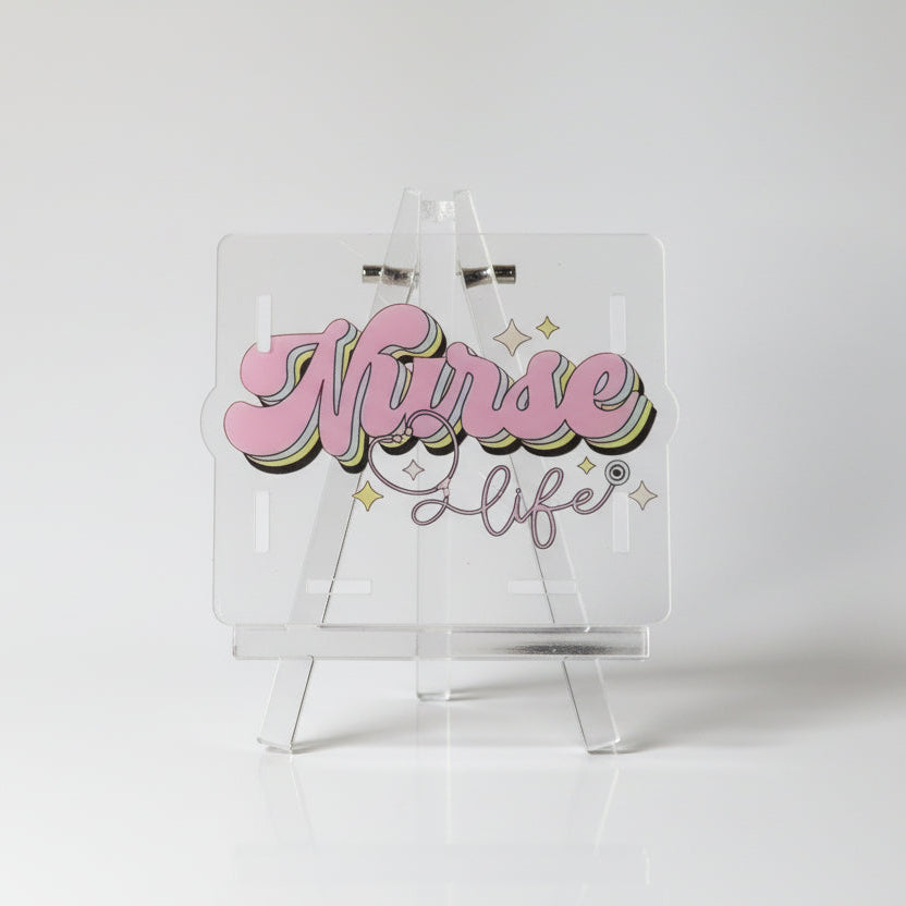 License plate with 'Nurse life' text on a white background