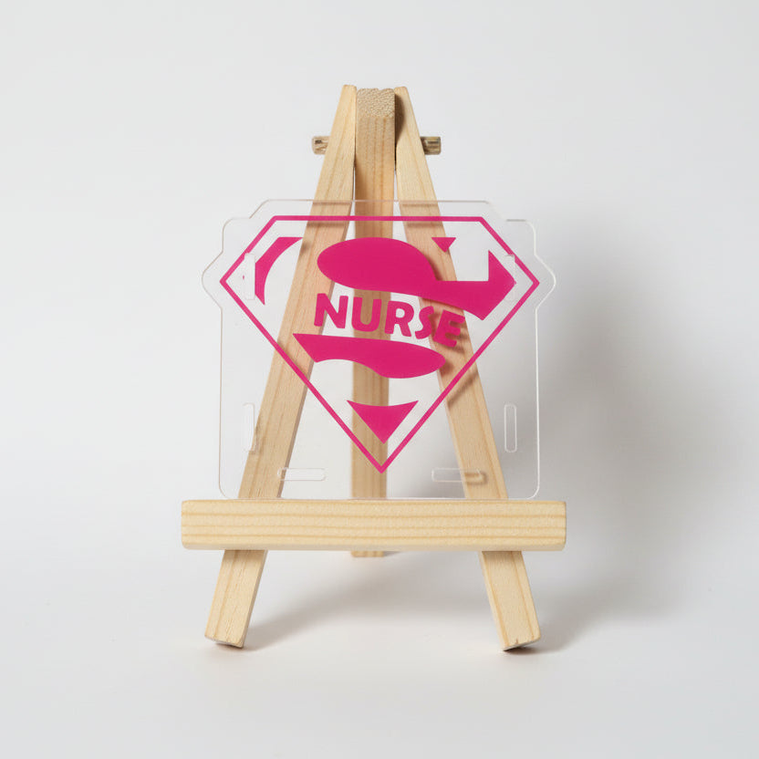 Superhero-style 'Nurse' logo on a white background