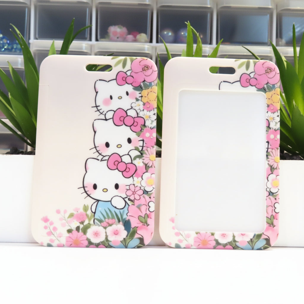 Two cartoon character phone cases with floral designs on a white surface.