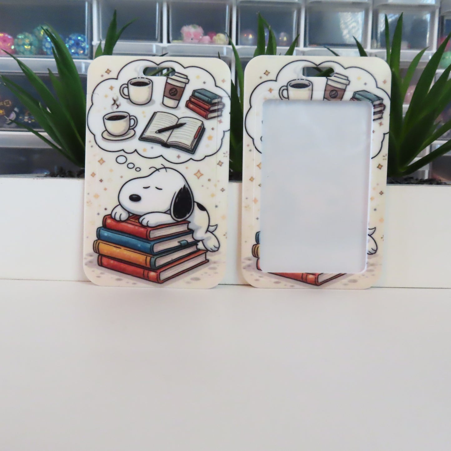 Literary Beagle" Bookworm Badge Holder