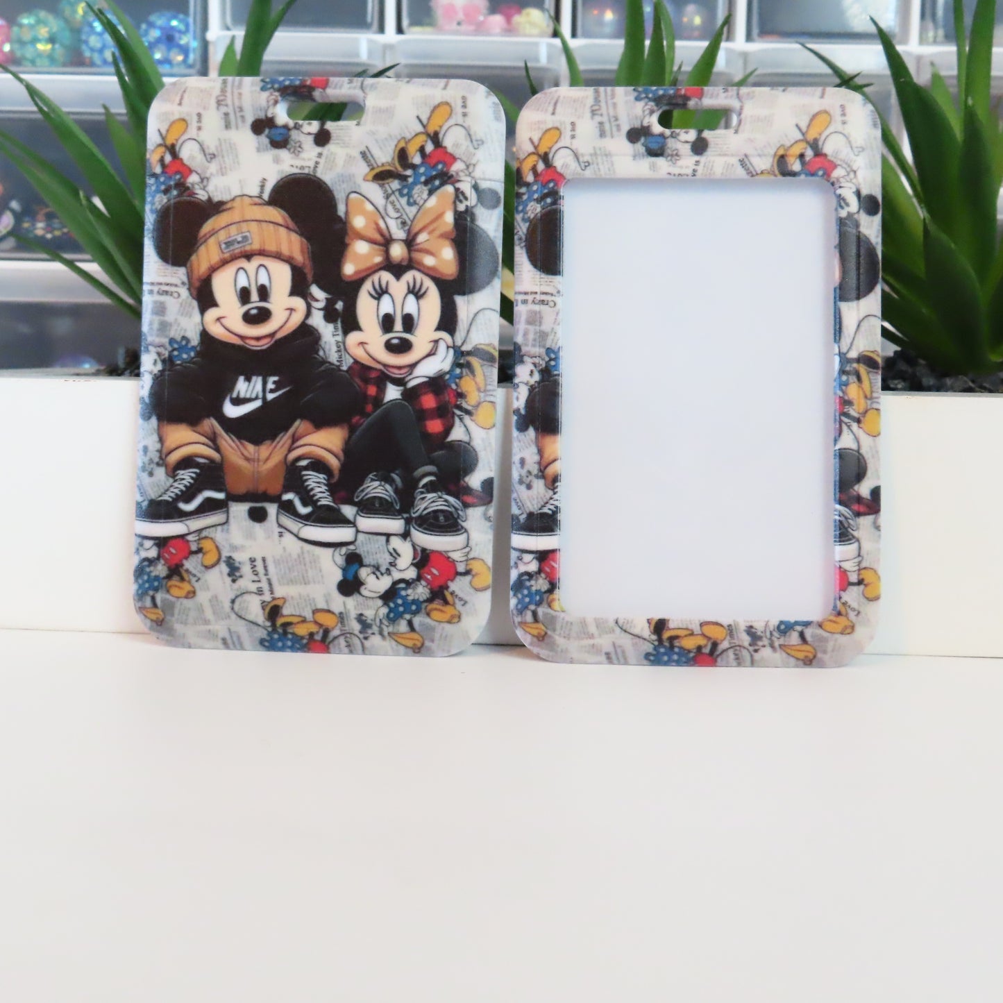 Urban Streetwear Mouse Couple Badge Holder