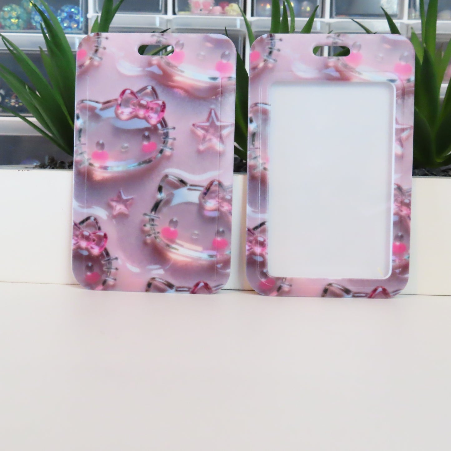 Dreamy Star & Bow" Kitten Badge Holder