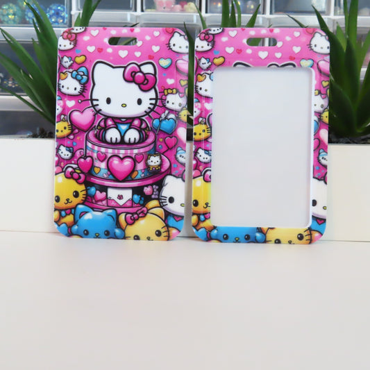 Kawaii Pink Kitty Birthday Badge Holder