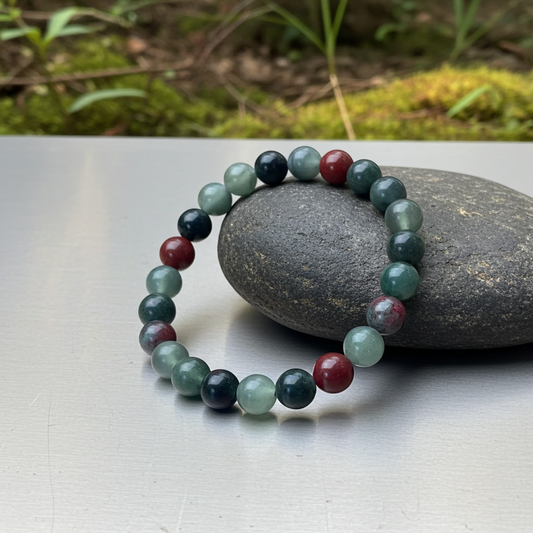 African Bloodstone Bracelet-strength, courage, and renewal