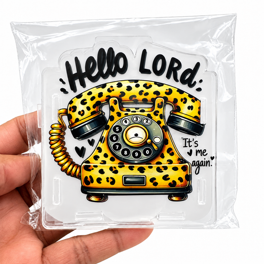 Hello Lord It's Me Again Acrylic Pen Holder